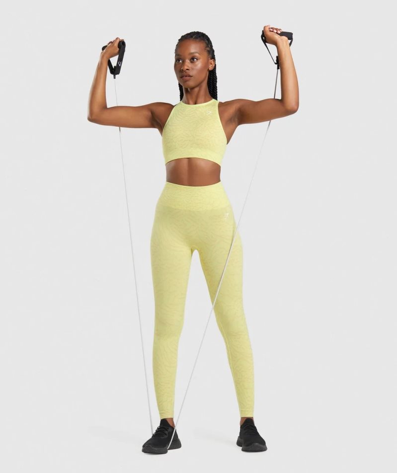 Women's Gymshark Adapt Animal Seamless Leggings Yellow | CA 8N63AD